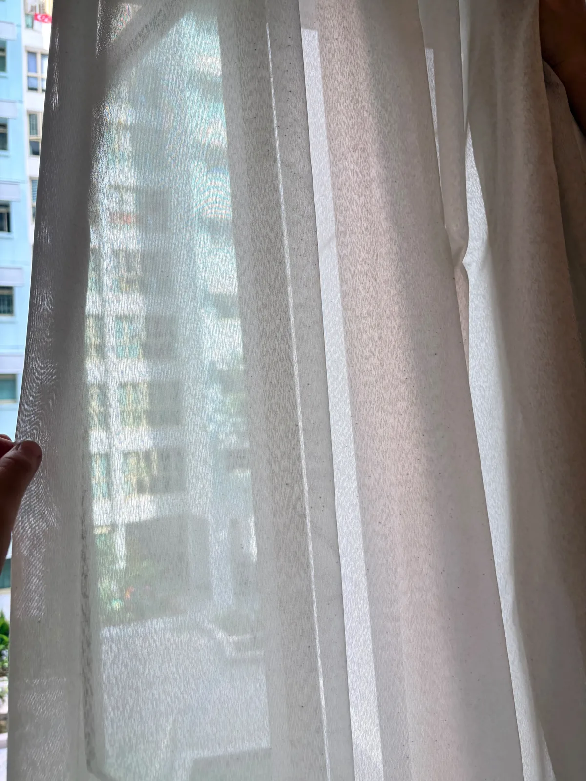 Curtain after deep cleaning โ fabric refreshed and clean