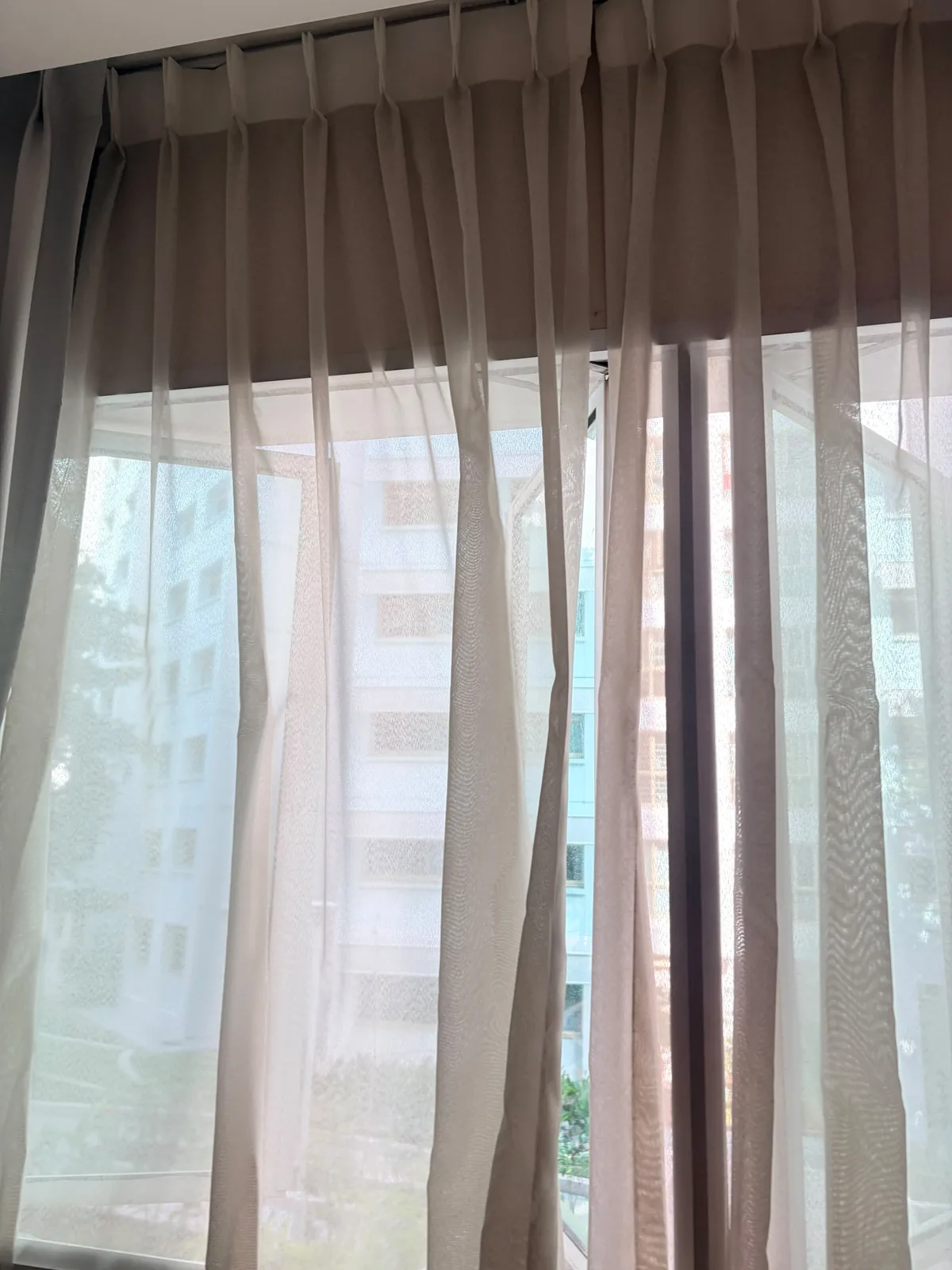 Curtains after deep cleaning โ fabric panels refreshed