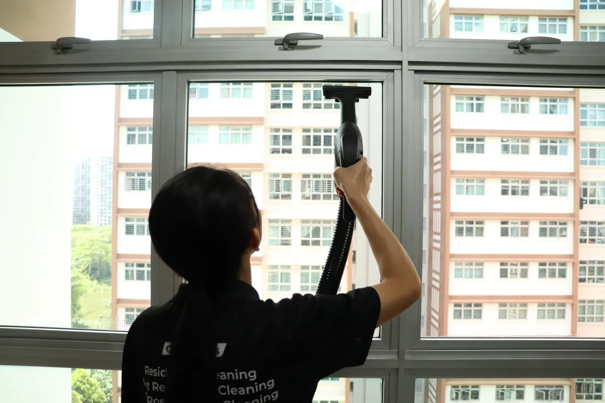 Window frame vacuuming