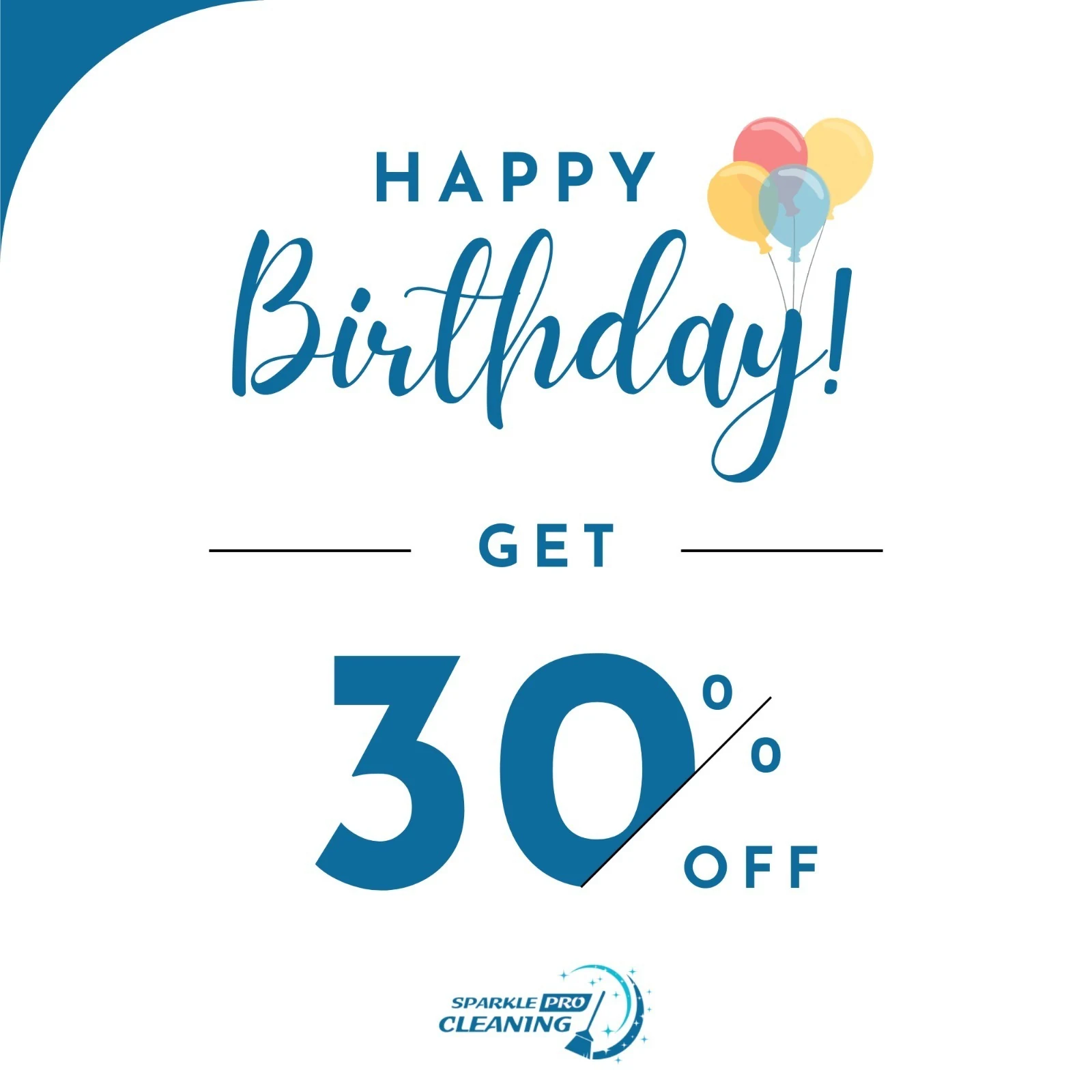 Sparkle Pro Cleaning Happy Birthday promotion: get 30% off