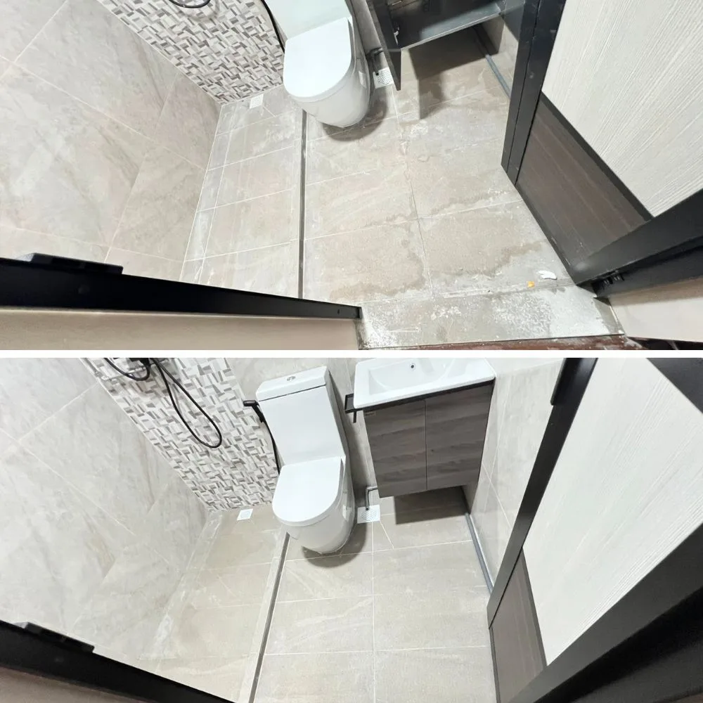 Post-renovation cleaning before and after